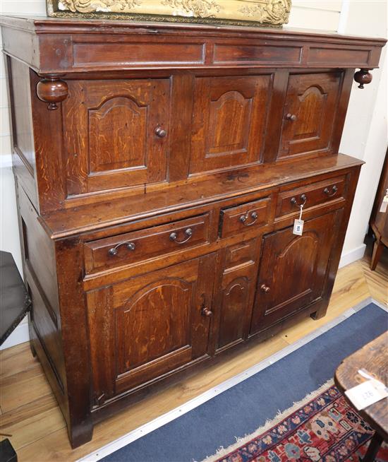 An 18th century oak court cupboard W.134cm